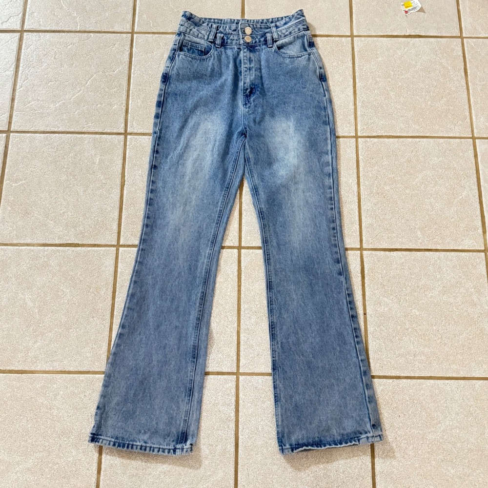 VTG 70s Nasty‎ Gal Denim Light Wash High Rise Flare Jeans  size 10 fi like 27"